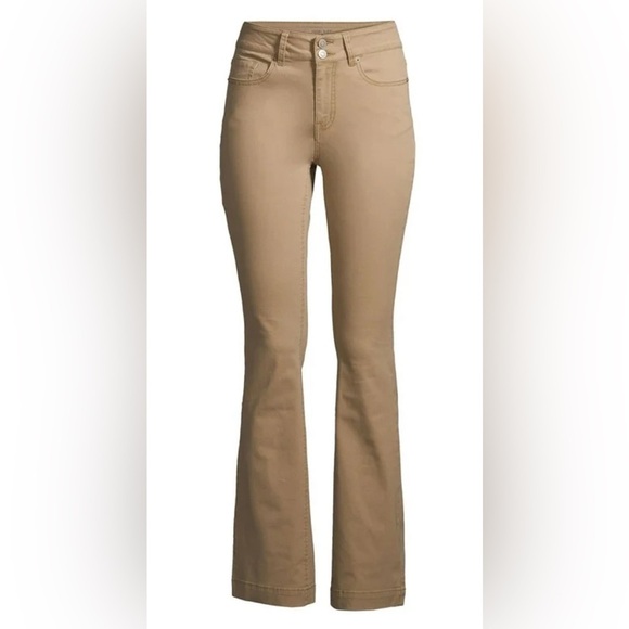 NWOT Bootcut Tan Pants Twill Size 5 soft, stretch, khaki tan - Picture 1 of 8